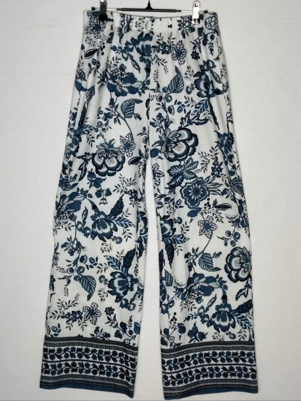 EUC Wiholl Floral Wide Leg PALAZZO Lounge Boho Pants Size Medium